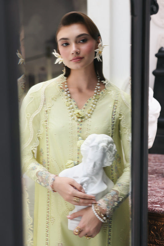 Qalamkar Qline Lawn Drop 1 =MOONSTONE Aangan the essence of lawn & chiffon