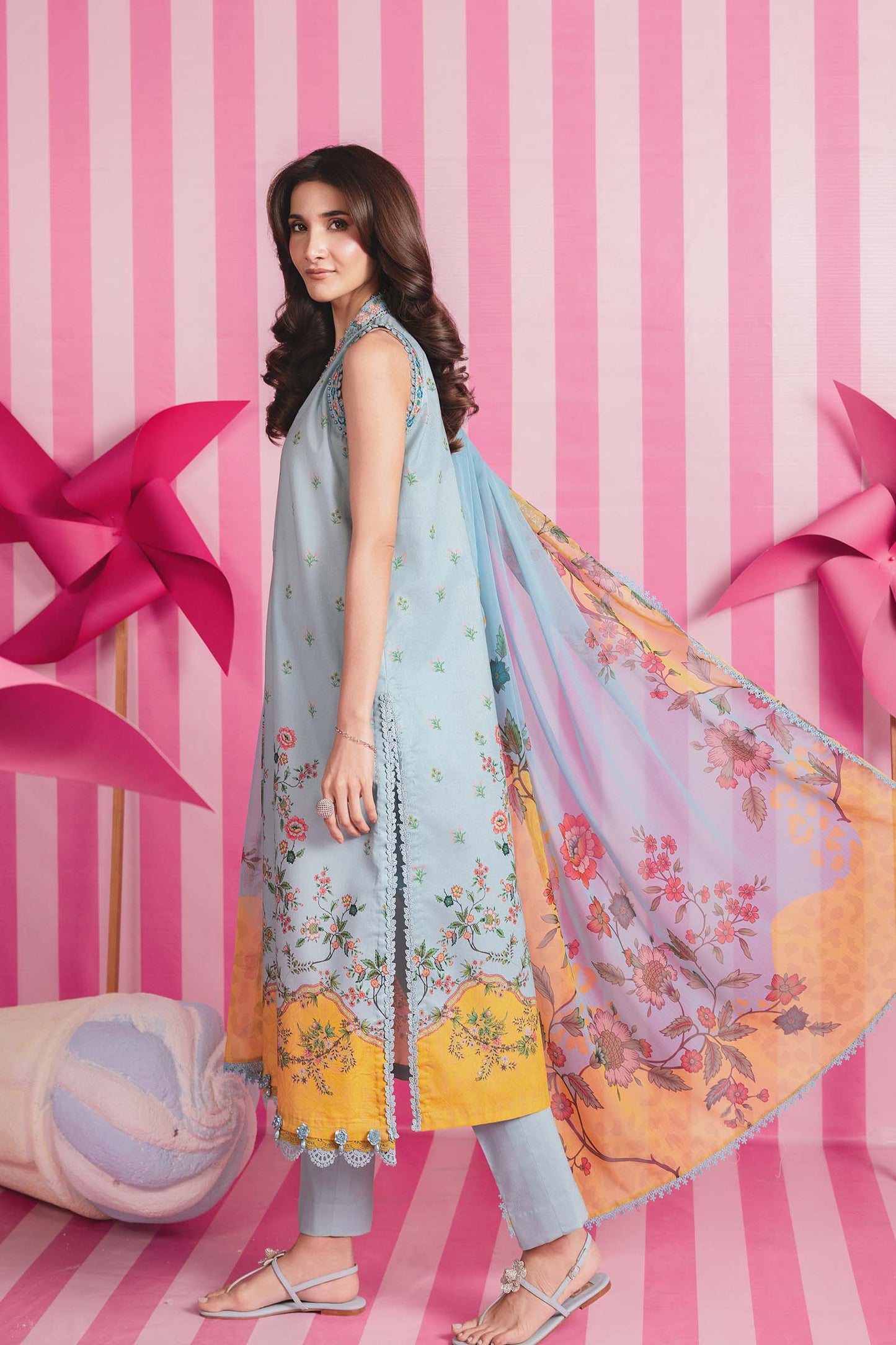 MARIA.B M.BASIC LAWN 2026-1B Aangan the essence of lawn & chiffon