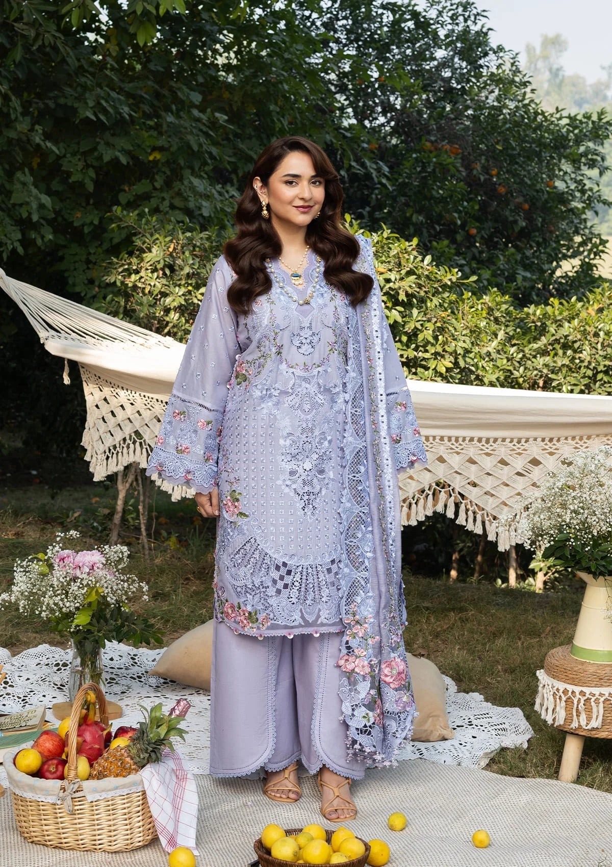 ELAF LUXURY LAWN '26=3B PARADISE Aangan the essence of lawn & chiffon