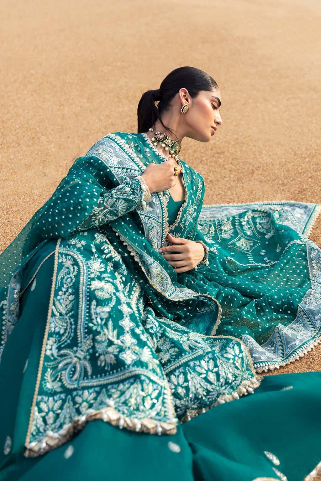 Firdaus by Afrozeh –Dastangoi Wedding Formals Aangan the essence of lawn & chiffon