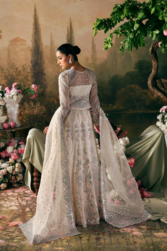 Queen by Afrozeh - La Fuchsia 2026 hand-embellished embroidery detail | Aangan