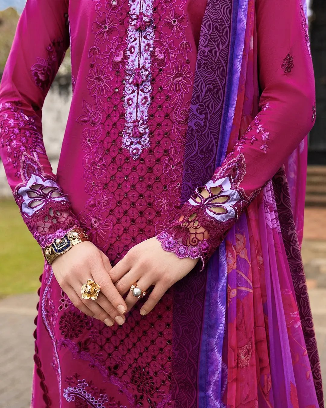 Mushq Manaram Luxury Lawn ’25 Aangan.the essence of lawn & chiffon