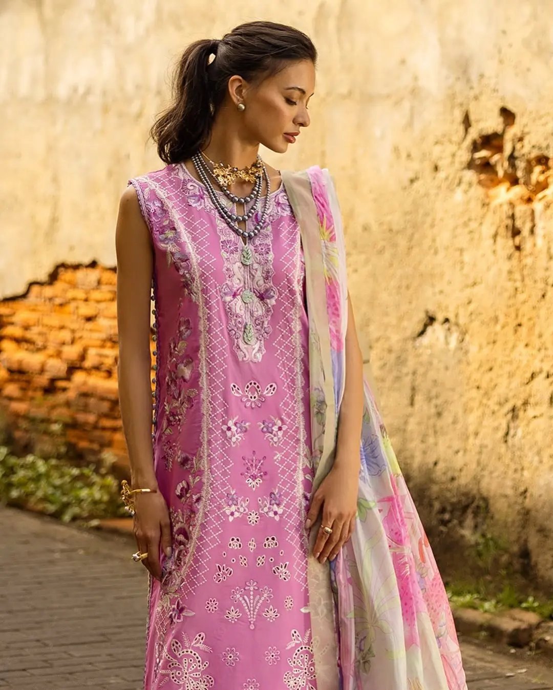 Mushq Manaram Luxury Lawn ’25 Aangan.the essence of lawn & chiffon