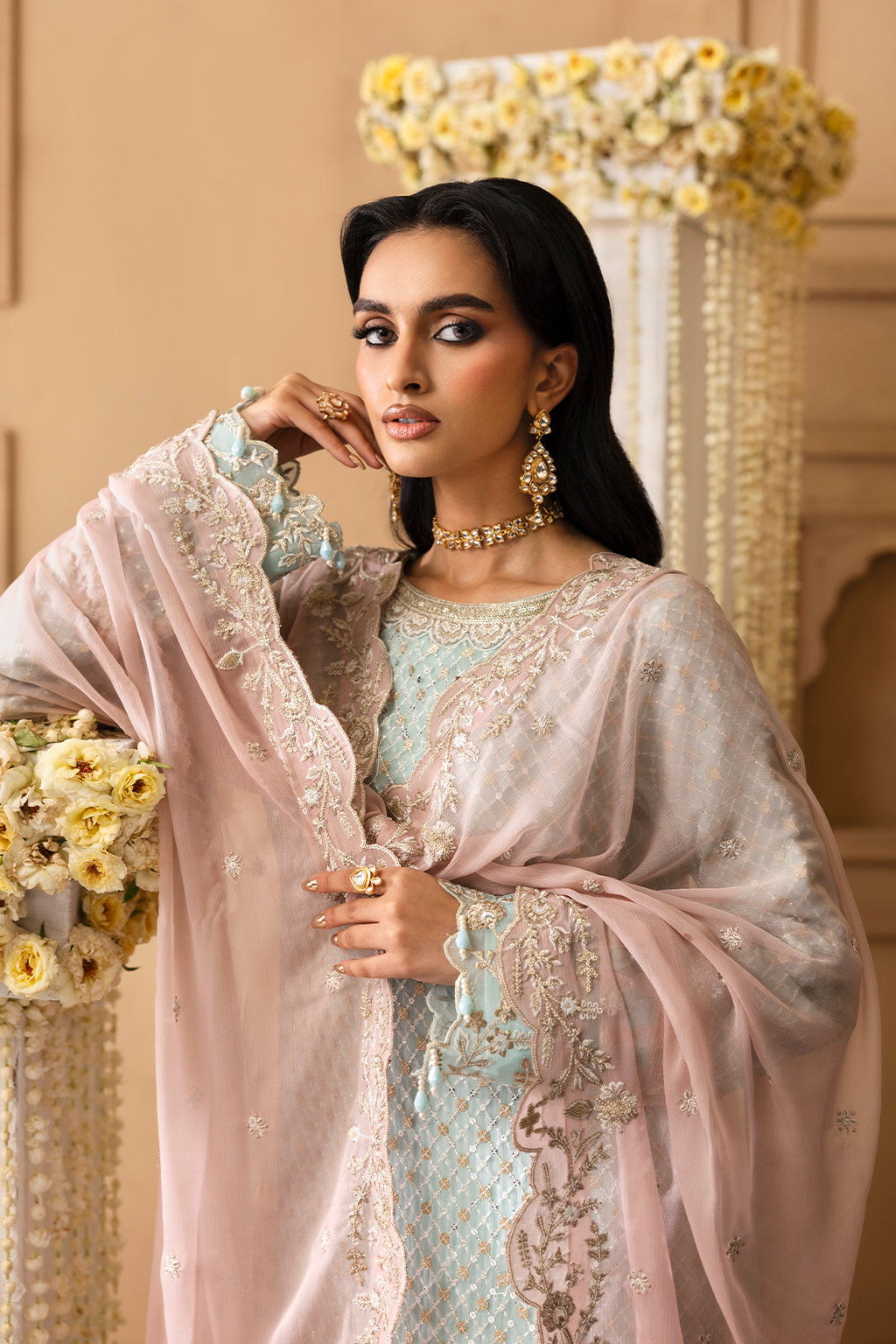 Emaan Adeel festive chiffon original Pakistani suits online
• Buy Emaan Adeel chiffon salwar kameez for weddings
• Original Pakistani designer chiffon suits by Emaan Adee
