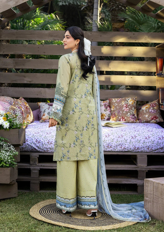 Elaf Chikankari Prints Lawn 2026=ERC-8B MENAH Aangan the essence of lawn & chiffon