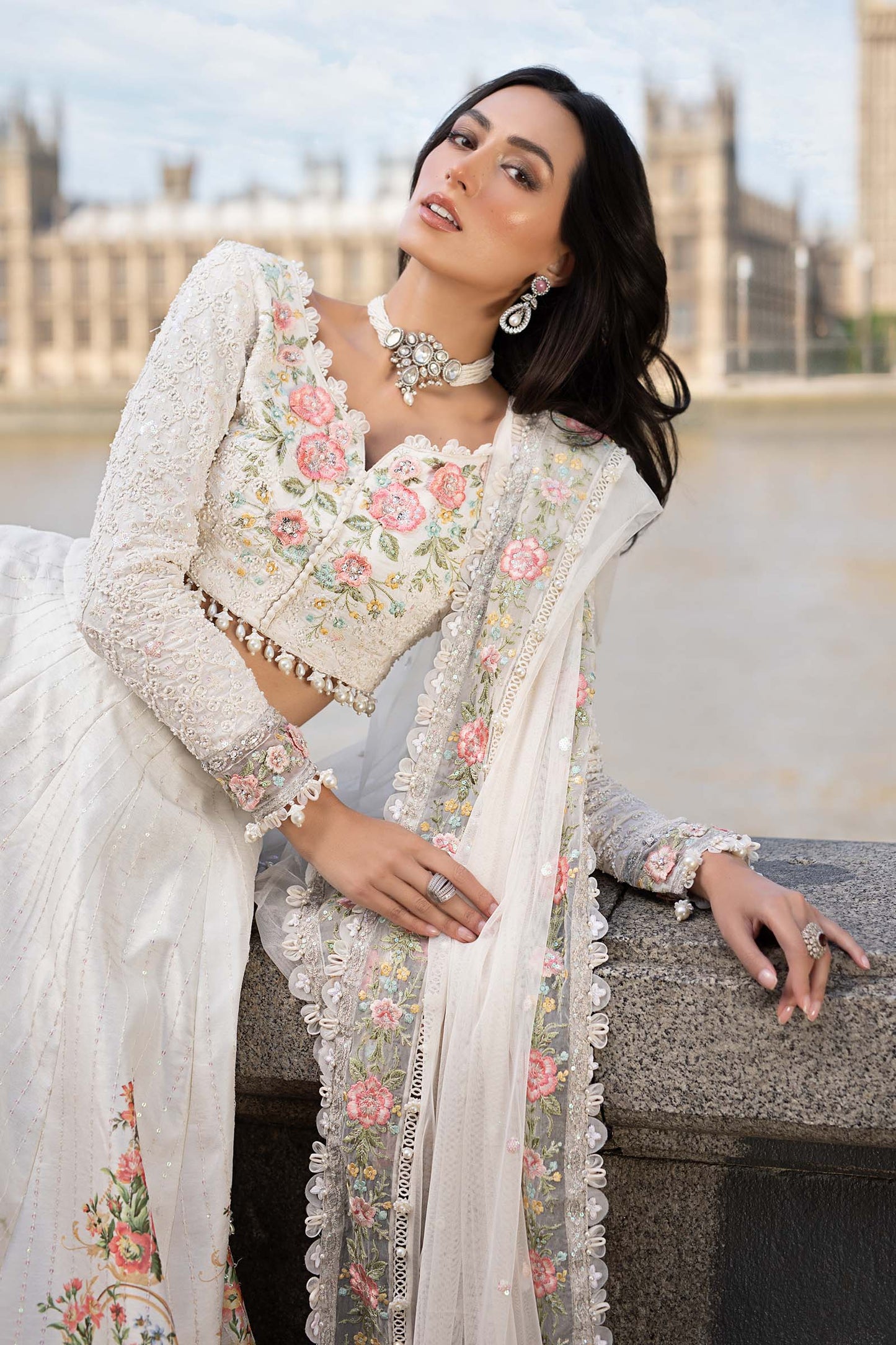 Buy Maria B designer suits for weddings in India
• Original Pakistani festive wear by Maria B Soirée