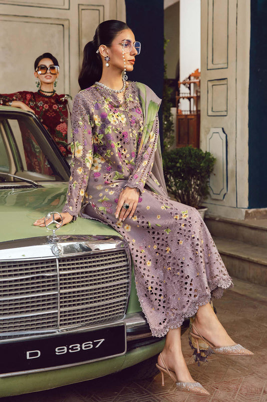 7. Maria B MPrint Fall/Winter fashion shoot showcasing embroidered khaddar suit with matching dupatta