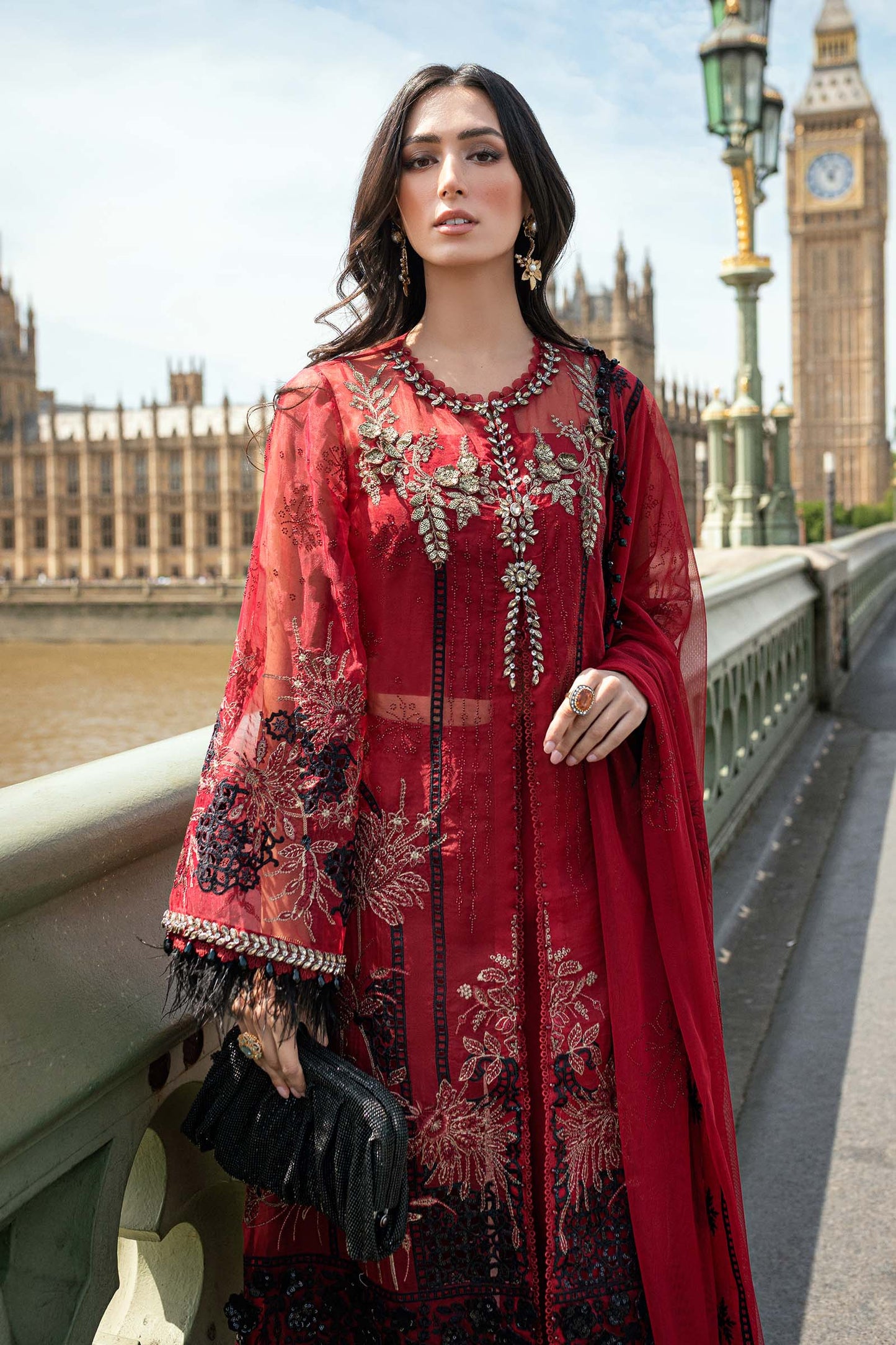 Buy Maria B designer suits for weddings in India
• Original Pakistani festive wear by Maria B Soirée
• Maria B Soirée chiffon suits with embroidery India delivery
• Shop Maria B Soirée collection online in India
• Pakistani party wear suits by Maria B Soirée