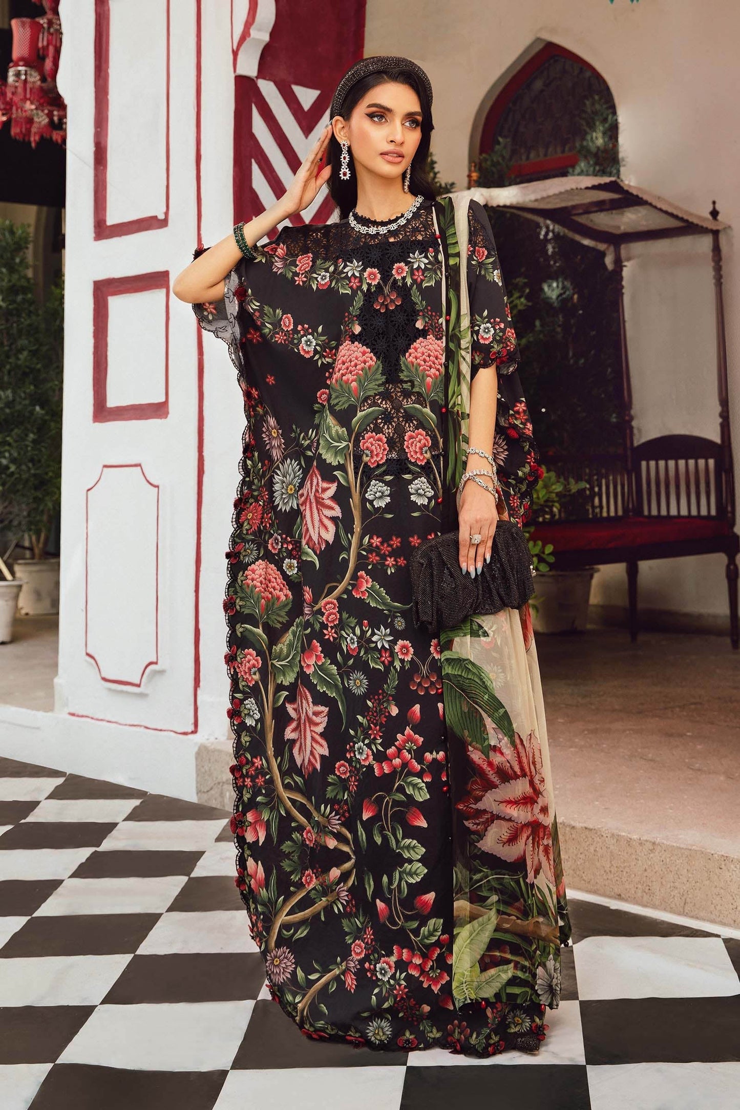 MARIA B Mprints Fall Winter Collection 2025 | MPT-2709=B Aangan the essence of lawn & chiffon