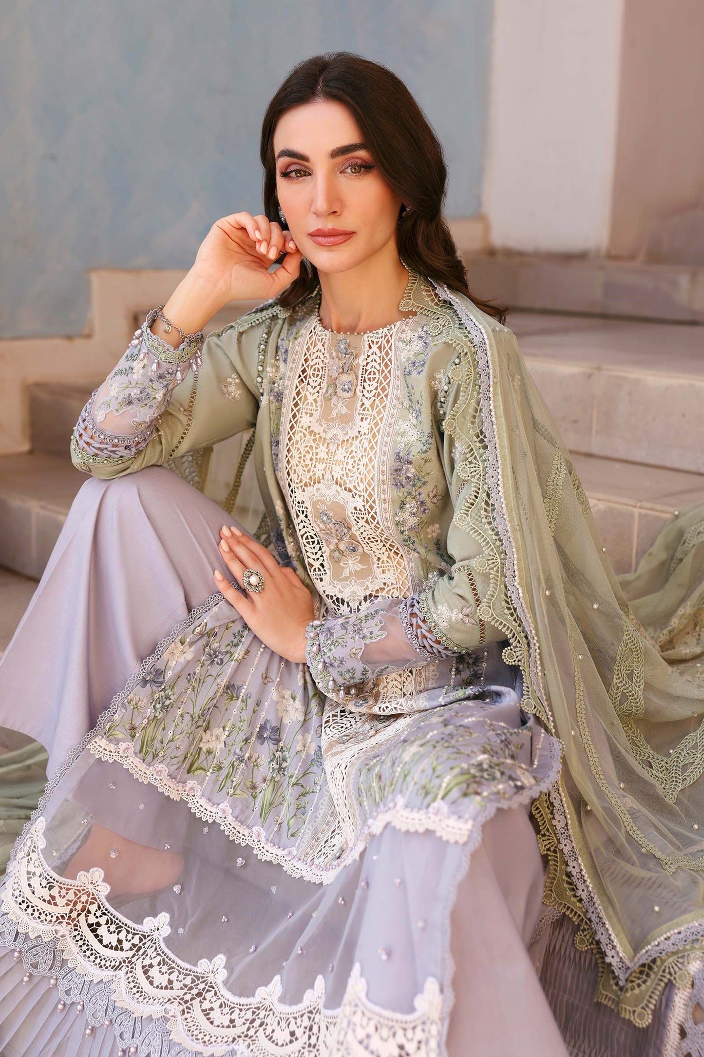 Maria B luxury Lawn 2026=06b Aangan | the Essence of Lawn & Chiffon