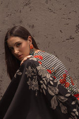 Charizma CPrint unstitched winter linen suit with printed shawl