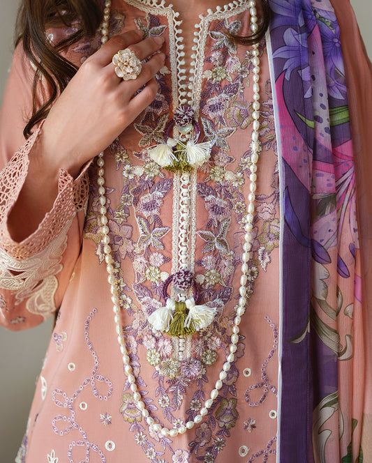 Mushq Amoi luxury lawn 2026= Daisy Chain Aangan | the Essence of Lawn & Chiffon