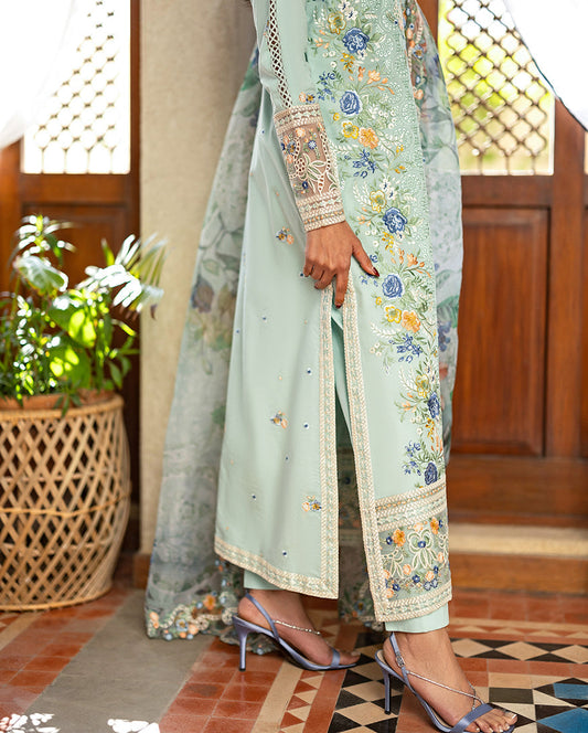 Mushq Astoria Festive Lawn '26-elif Aangan the essence of lawn & chiffon