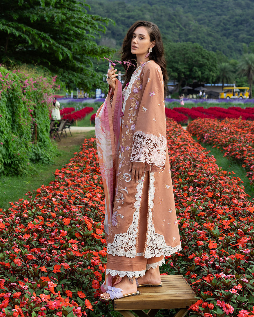 Secret Garden Hemline Lawn by Mushq 2026| Rosette Reverie Aangan | the Essence of Lawn & Chiffon