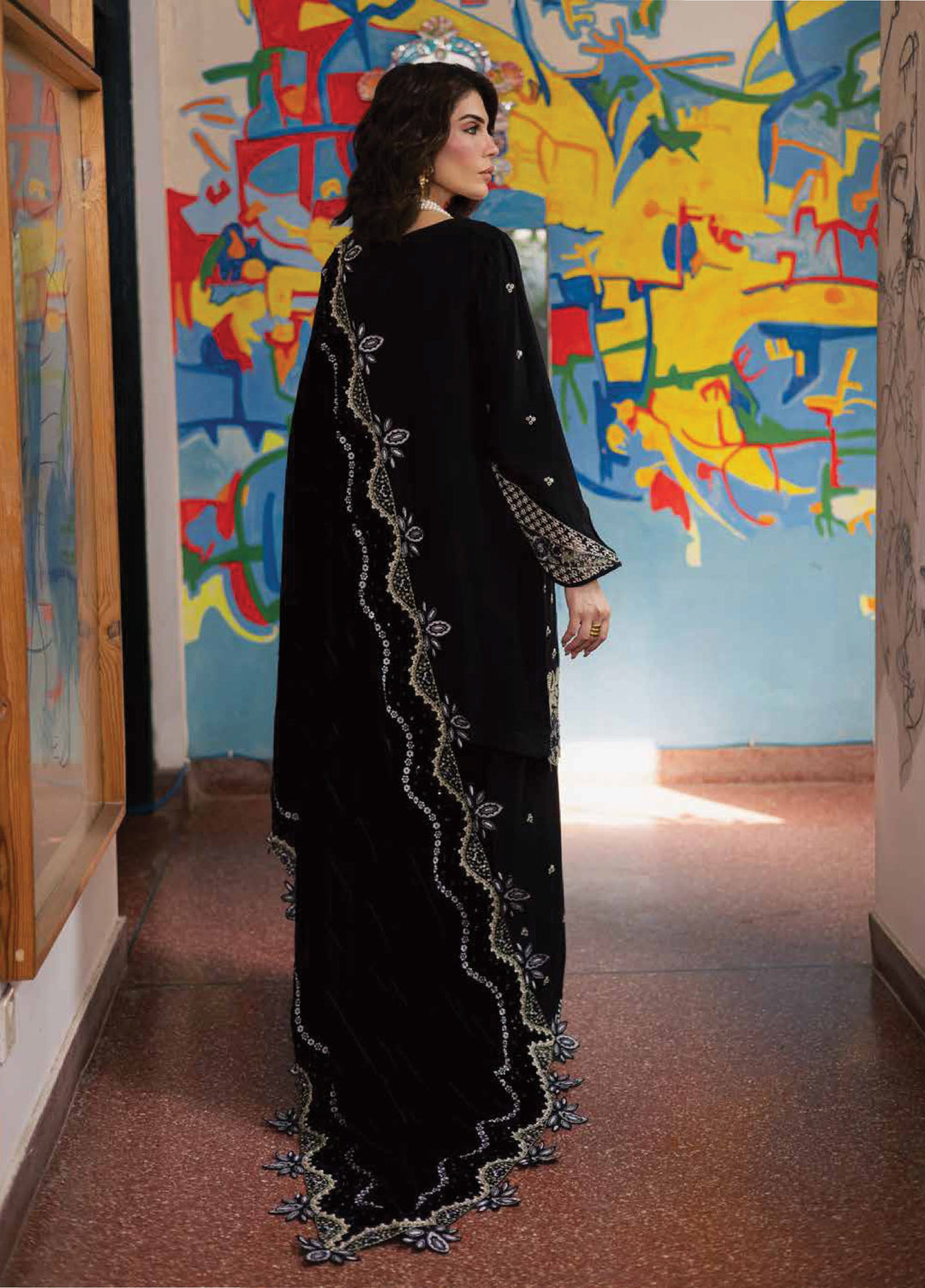 Nureh Exclusive Leather Peach=NE-185 Aangan.the essence of lawn & chiffon