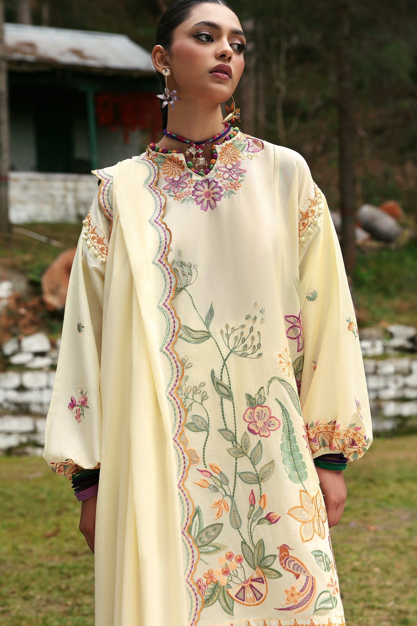 Zaha Summer Collection 2025-ZANIA (ZL25-13 A) Aangan the essence of lawn & chiffon