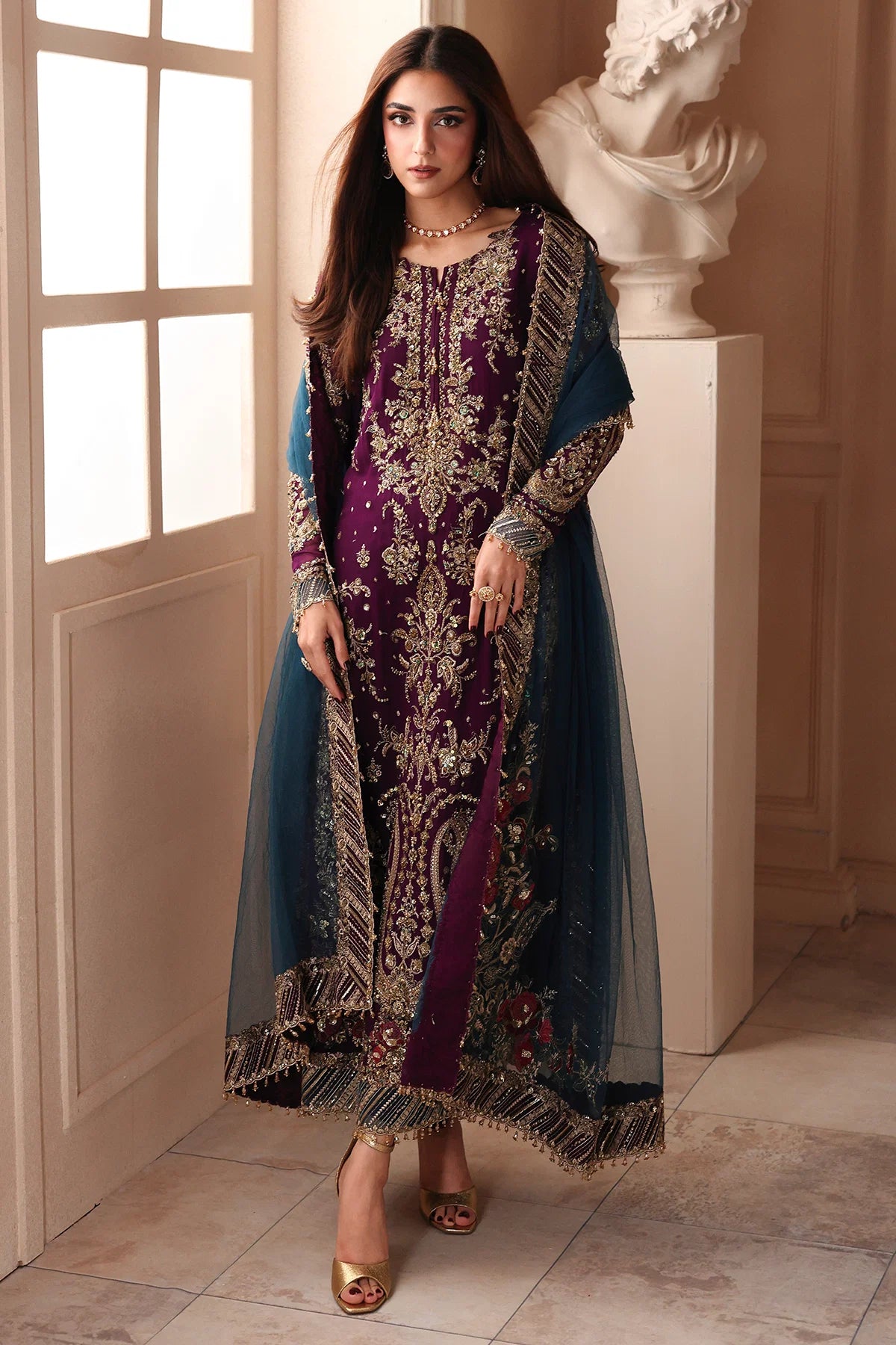 Charizma Dastan-e-Jashan Vol 1 2026 Design 01 - unstitched embroidered chiffon suit front view