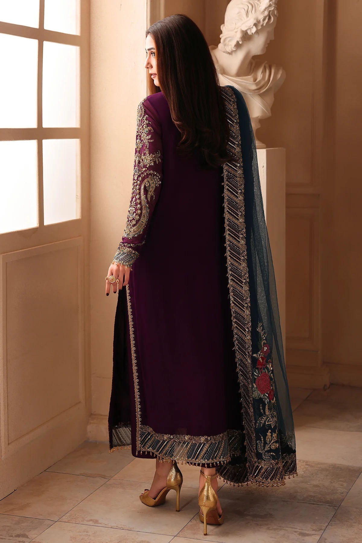 Charizma Dastan-e-Jashan Vol 1 2026 Design 01 - adda work embroidery close-up