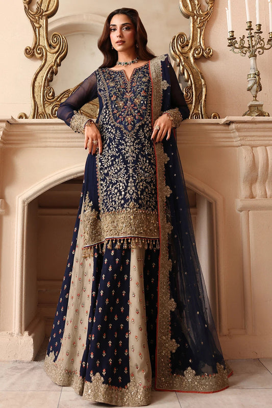 Charizma Dastan-e-Jashan Vol 1 2026 Design 02 - unstitched embroidered chiffon suit front view