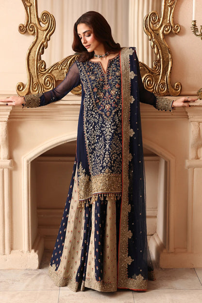Charizma Dastan-e-Jashan Vol 1 2026 Design 02 - raw silk trouser and back view