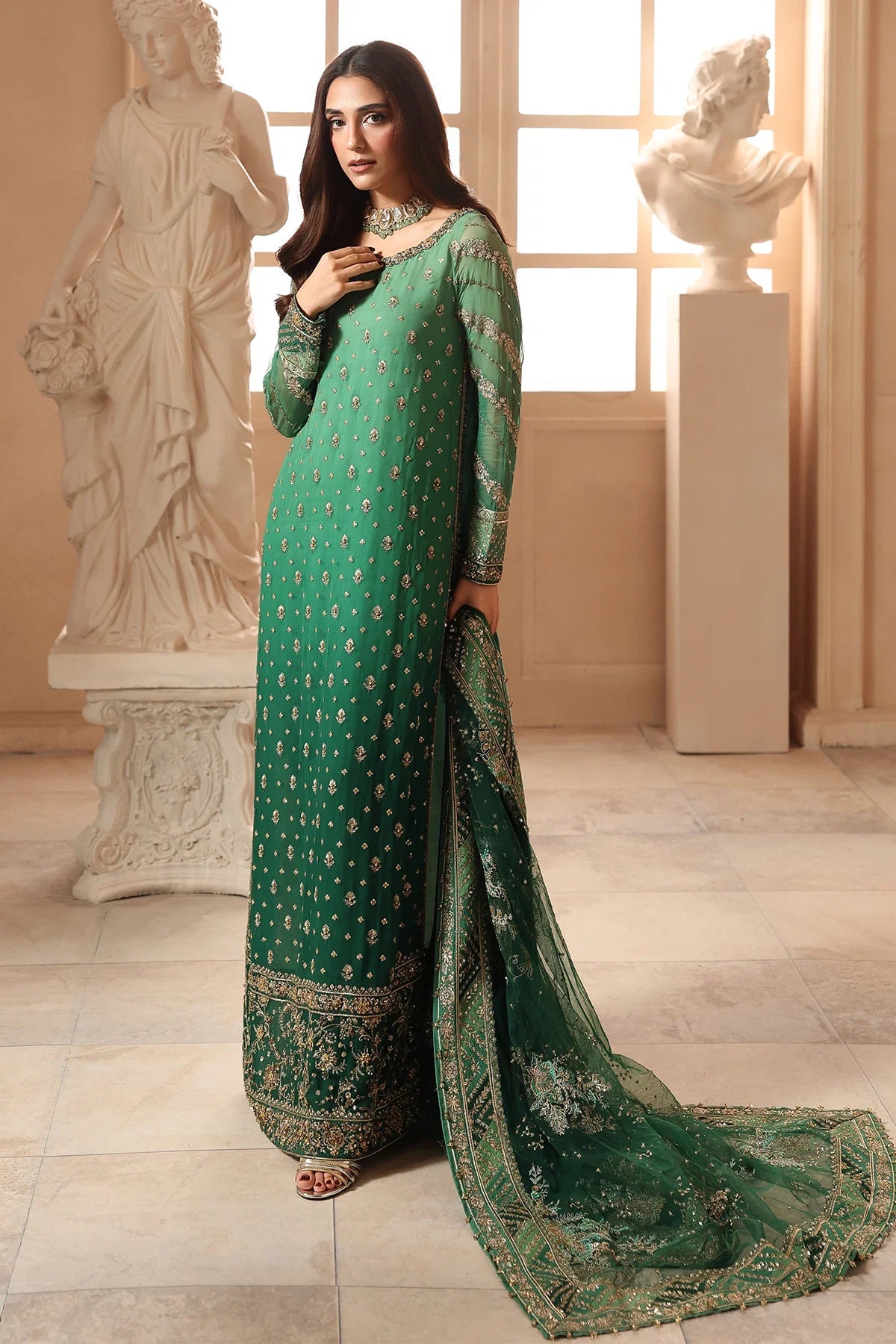 Charizma Dastan-e-Jashan Vol 1 2026 Design 03 - raw silk trouser and back view