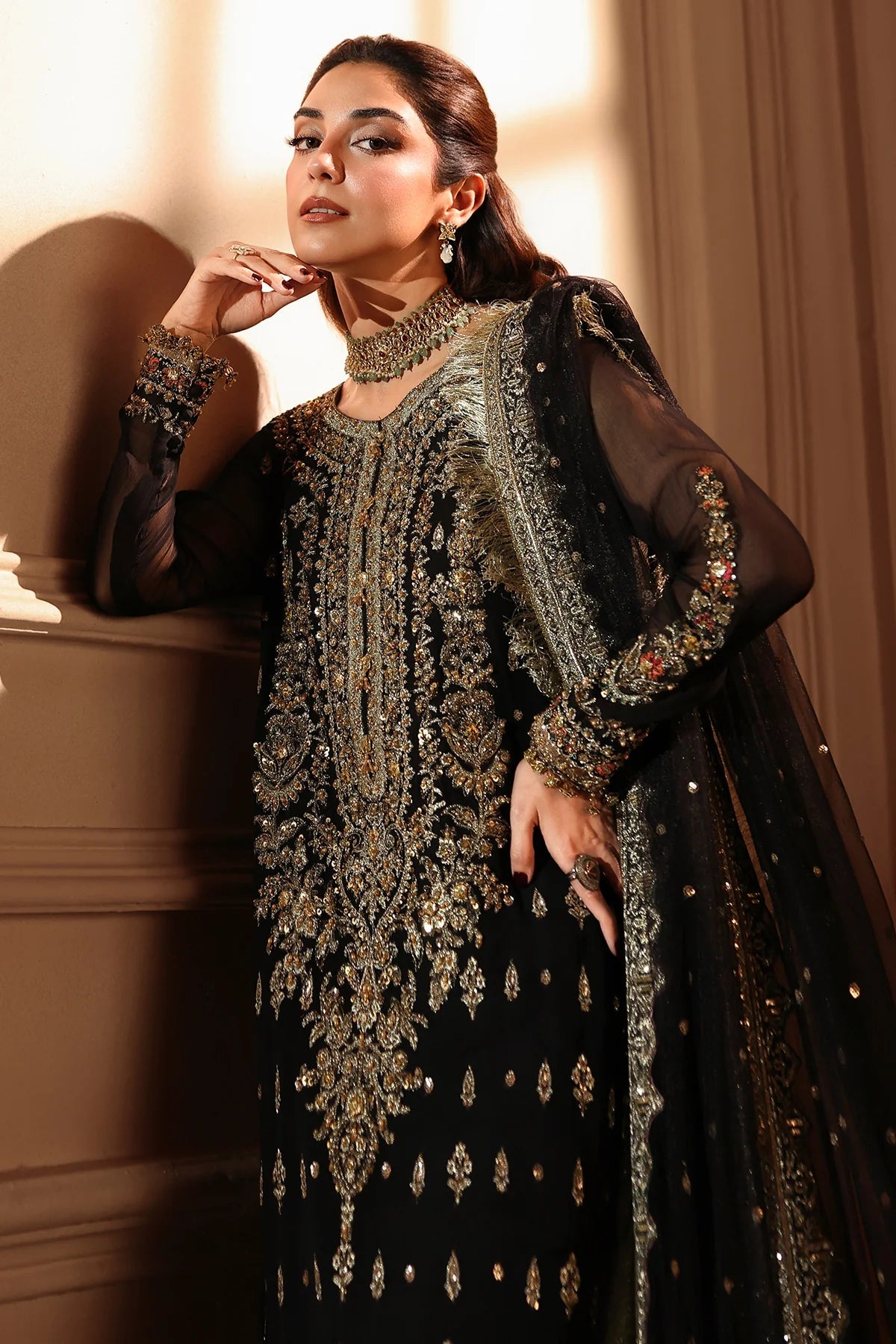 Charizma Dastan-e-Jashan Vol 1 2026 Design 04 - unstitched embroidered chiffon suit front view