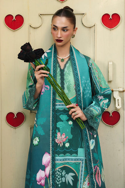 • 	Qalamkar suit in authentic Pakistani style with intricate embroidery