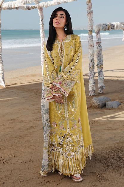 Qalamkar Sahil Luxury Lawn '26-SA-07 HIRA Aangan.the essence of lawn & chiffon