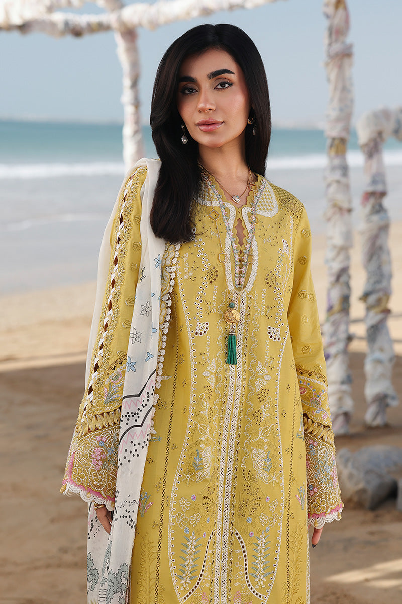 Qalamkar Sahil Luxury Lawn '26-SA-07 HIRA Aangan.the essence of lawn & chiffon
