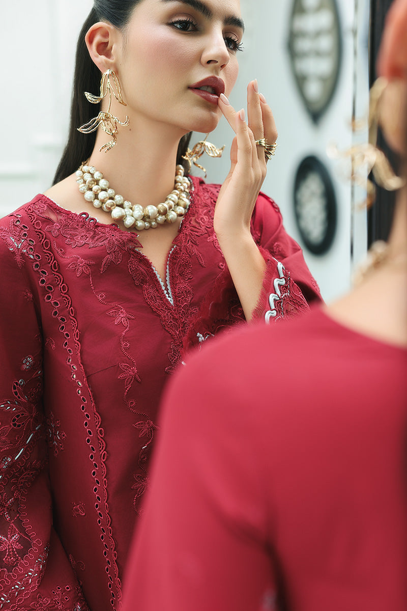 Qalamkar Qline Lawn Drop 1 =QISTAH Aangan the essence of lawn & chiffon