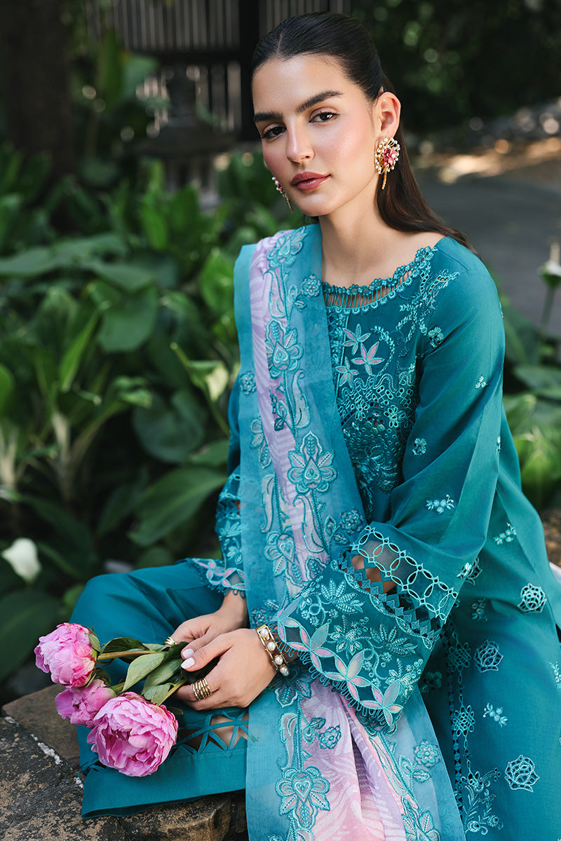 Qalamkar Qline Lawn Drop 1 =SAPPHIRE Aangan the essence of lawn & chiffon