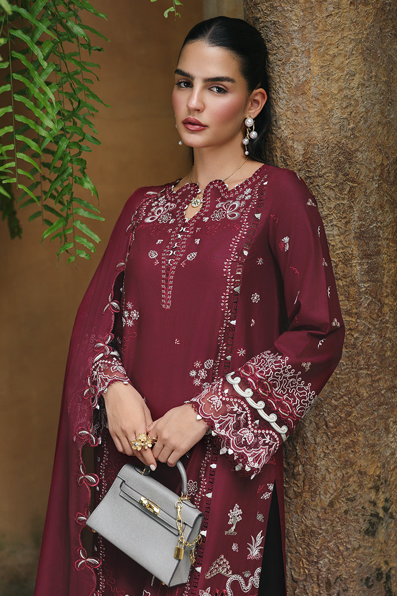 Qalamkar Qline Lawn Drop 1 =GARNET Aangan the essence of lawn & chiffon
