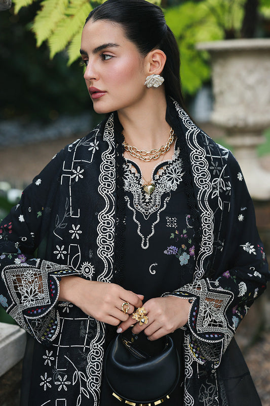 Qalamkar Qline Lawn Drop 1 =OBSIDIAN Aangan the essence of lawn & chiffon