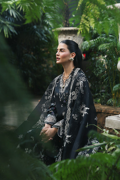 Qalamkar Qline Lawn Drop 1 =OBSIDIAN Aangan the essence of lawn & chiffon