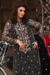 chiffon collection wearin a women in black colour for festive season