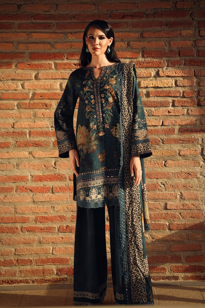 Aangan Charizma CCW7-09 embroidered linen unstitched suit front