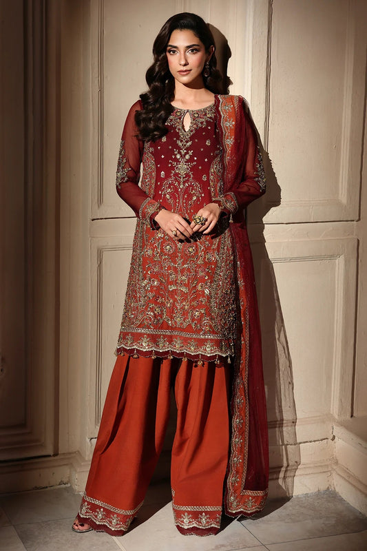 Charizma Dastan-e-Jashan Vol 1 2026 Design 08 - unstitched embroidered chiffon suit front view