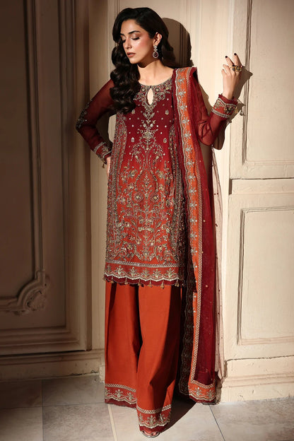Charizma Dastan-e-Jashan Vol 1 2026 Design 08 - raw silk trouser and back view