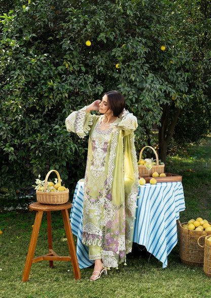 ELAF LUXURY LAWN '26=-08 PISTACHIA Aangan the essence of lawn & chiffon