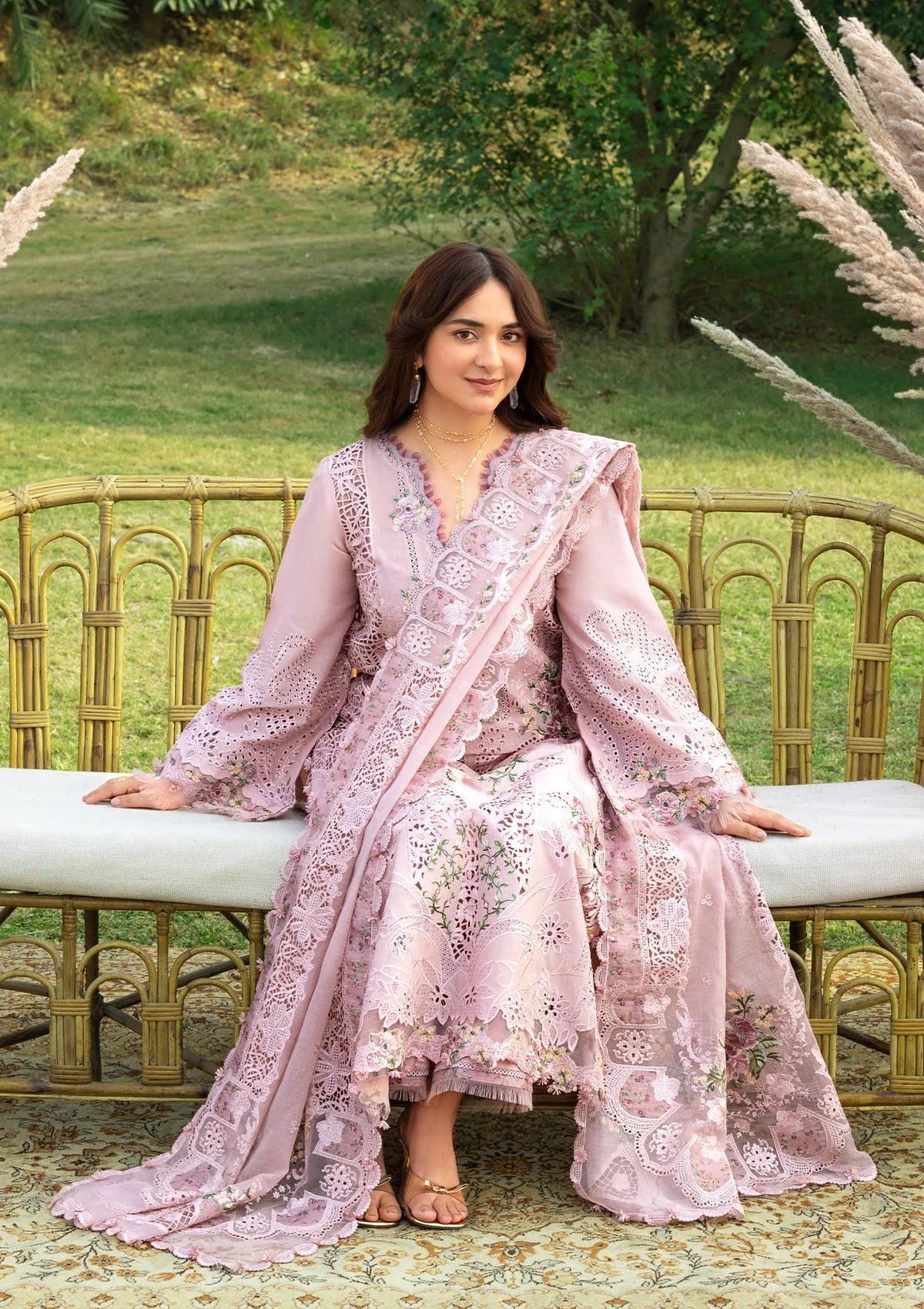 ELAF LUXURY LAWN '26=4A BLOOMING Aangan the essence of lawn & chiffon