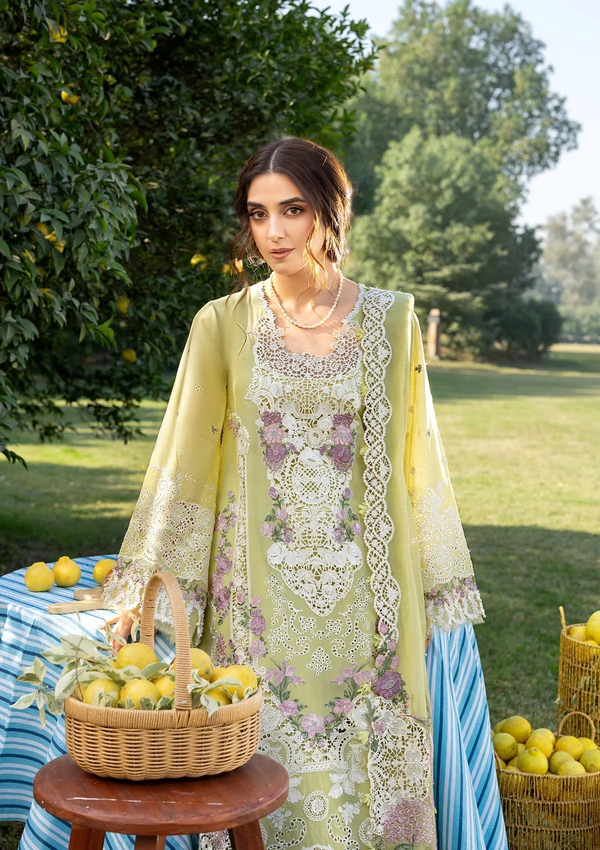ELAF LUXURY LAWN '26=-08 PISTACHIA Aangan the essence of lawn & chiffon