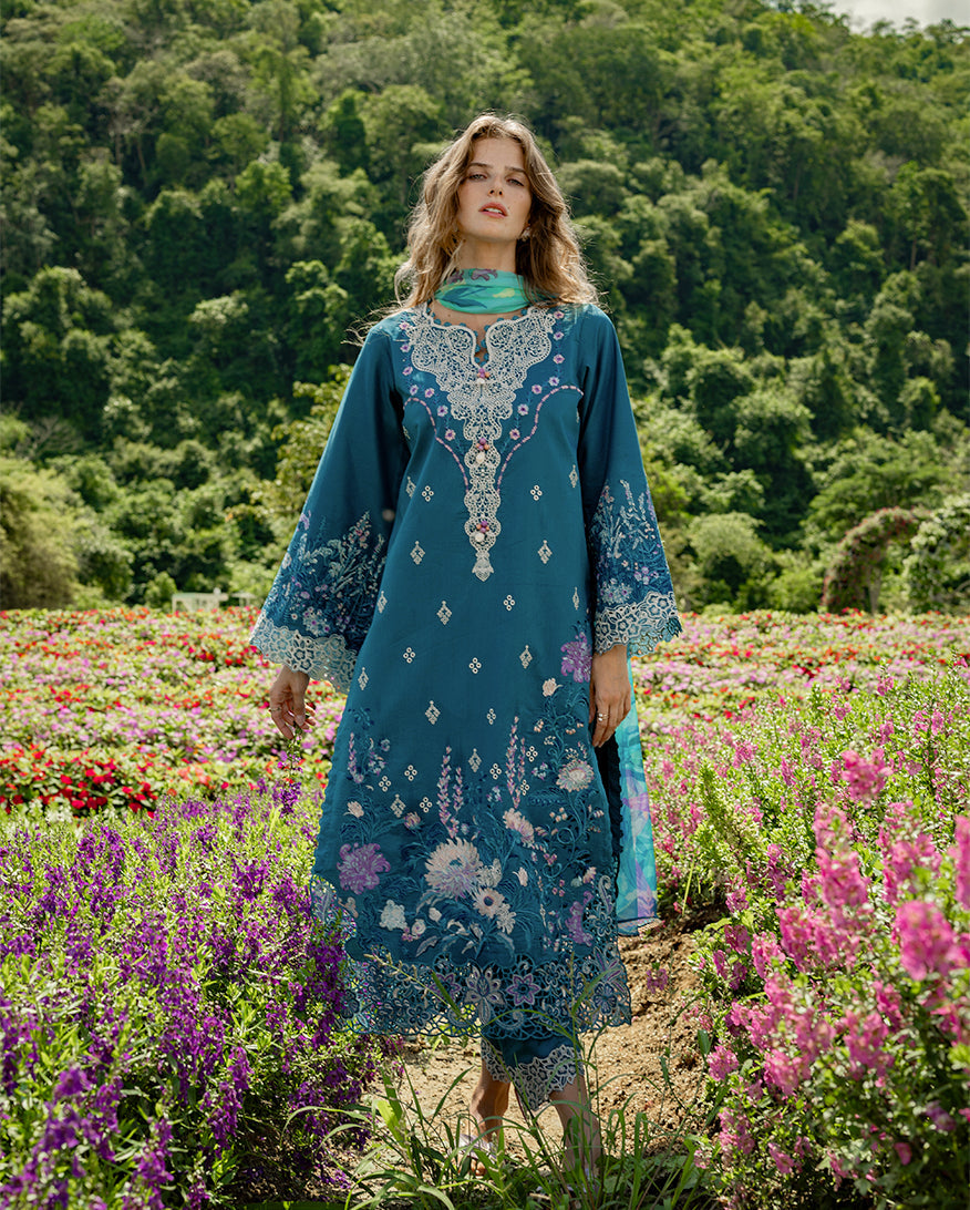 Secret Garden Hemline Lawn by Mushq 2026| Emerald Fern Aangan | the Essence of Lawn & Chiffon