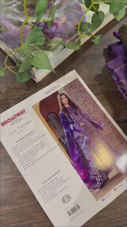 	Mushq Broadway festive winter collection for ladies
• 	Elegant Pakistani winter outfits by Mushq Broadway
• 	Mushq Broadway luxury salwar suits for cold weather
• 	Mushq Broadway winter fashion Pakistani suits online