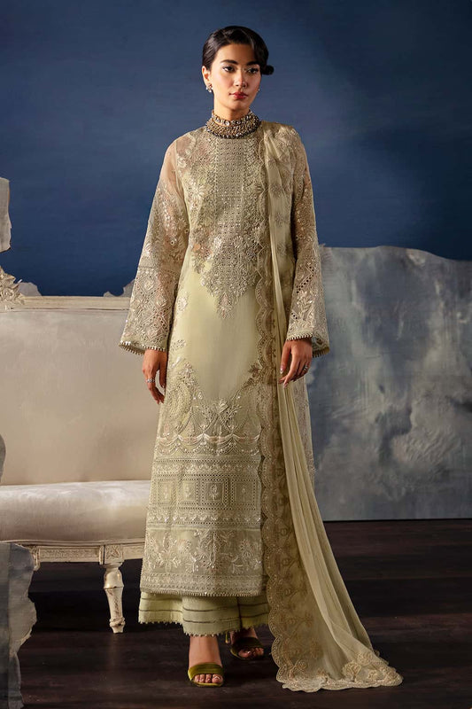 - “Unstitched 3-piece Pakistani wedding wear – Afrozeh Zelena”
