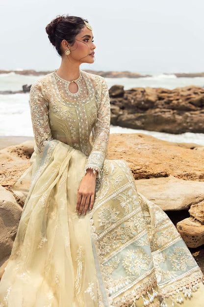 “Leela by Afrozeh – original Pakistani embroidered organza suit with raw silk trouser, perfect for wedding and festive wear”