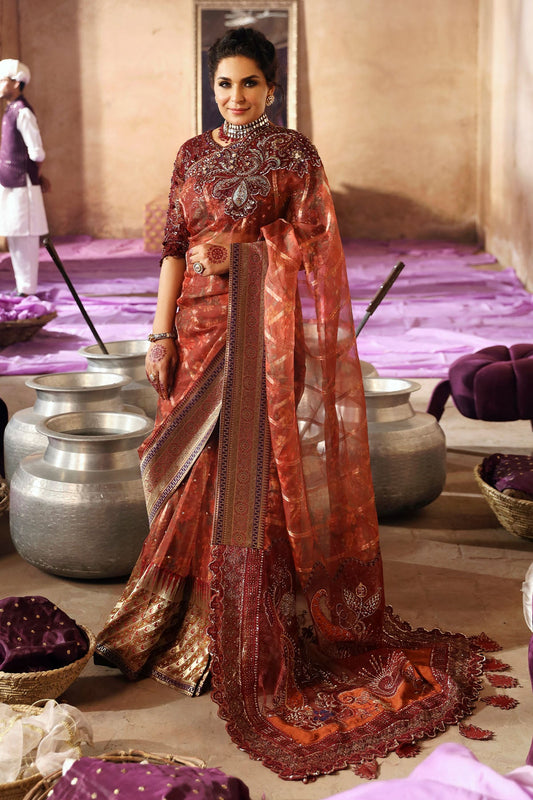 “NL-71 GEHNA original Pakistani embroidered organza suit”