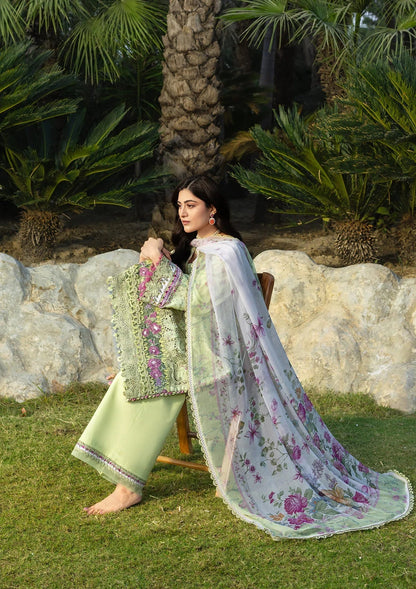 Elaf Chikankari Prints Lawn 2026=ERC--2A HINA Aangan the essence of lawn & chiffon