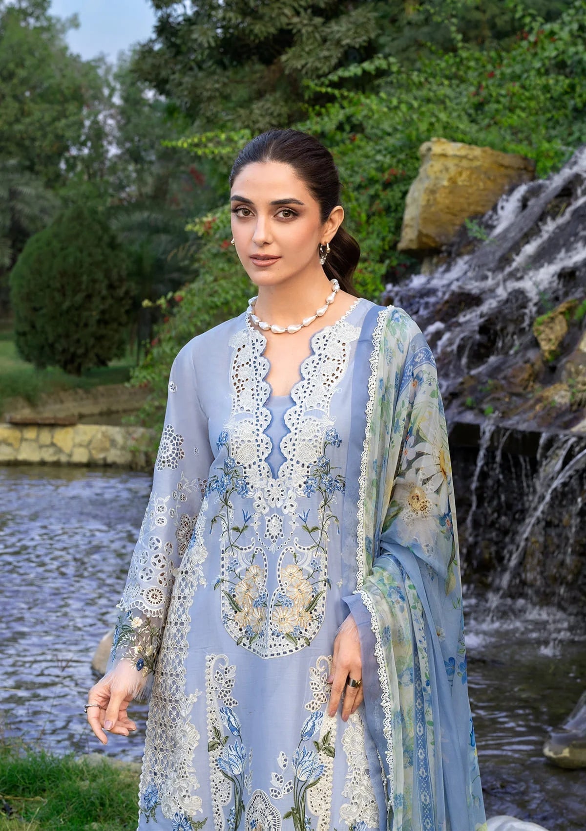 ELAF LUXURY LAWN '26=12 SKY BLISS Aangan the essence of lawn & chiffon
