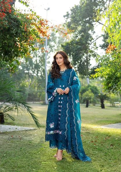 ELAF LUXURY LAWN '26=--06 SAPPHIRE Aangan the essence of lawn & chiffon