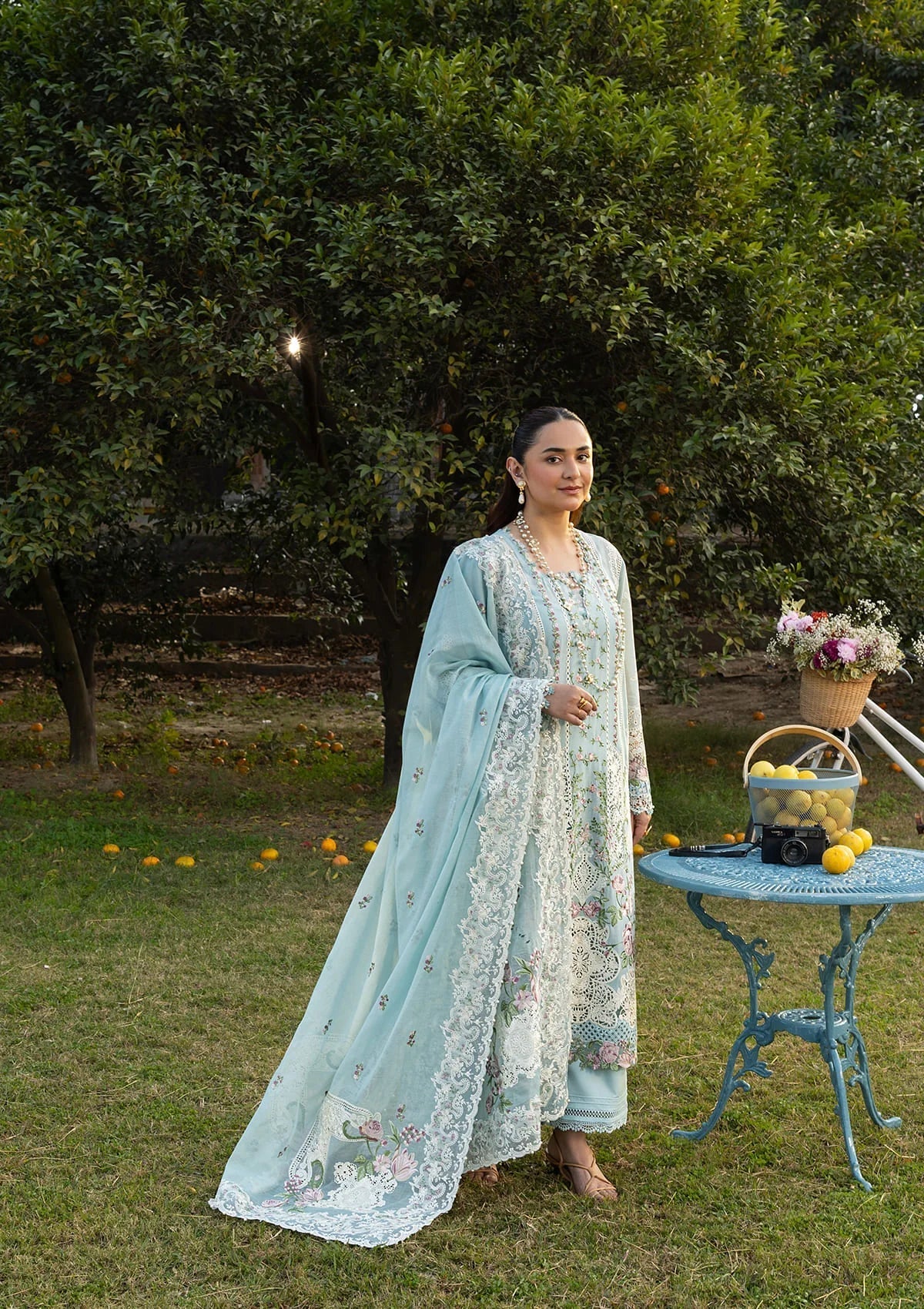 ELAF LUXURY LAWN '26=07 MORNIG DRIZZLE Aangan the essence of lawn & chiffon